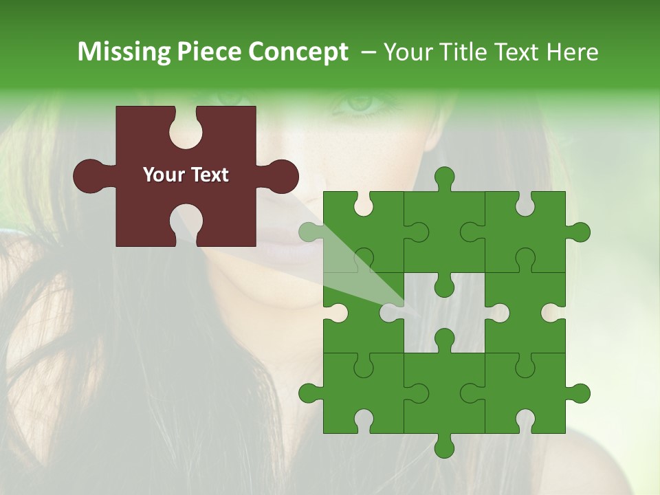 Eyes Woman Hair PowerPoint Template