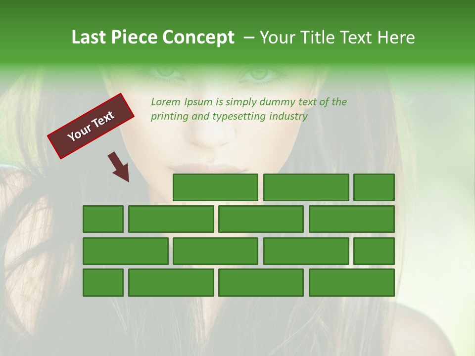 Eyes Woman Hair PowerPoint Template