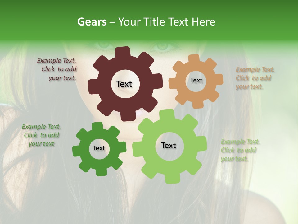 Eyes Woman Hair PowerPoint Template