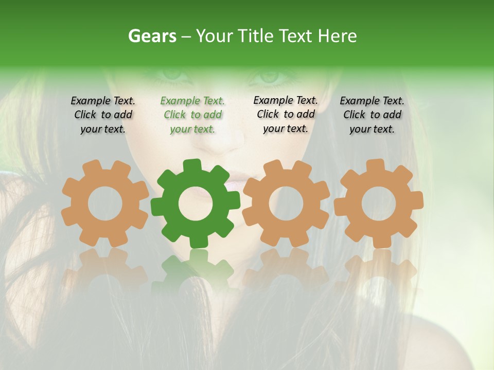 Eyes Woman Hair PowerPoint Template