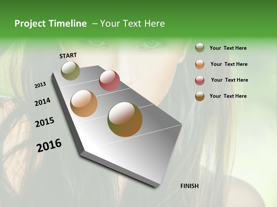 Eyes Woman Hair PowerPoint Template