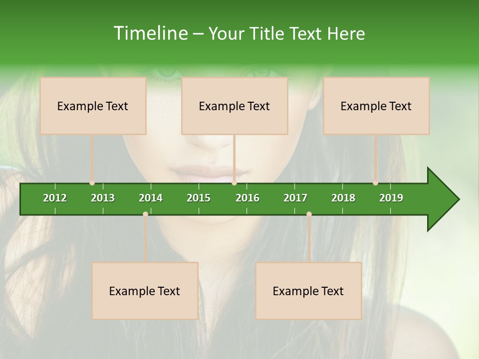 Eyes Woman Hair PowerPoint Template