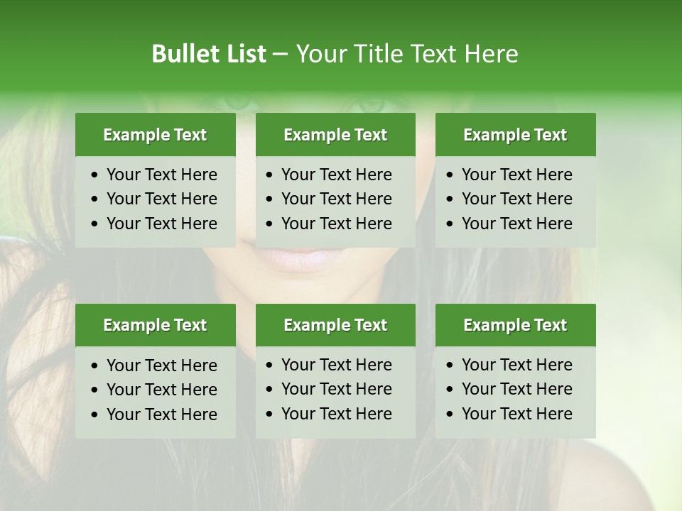 Eyes Woman Hair PowerPoint Template