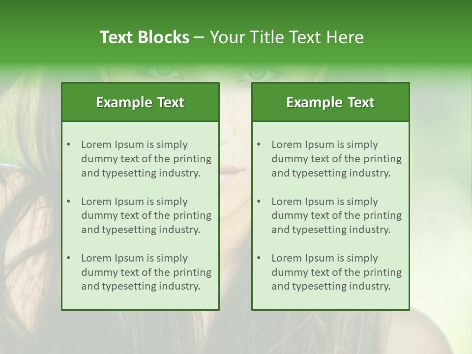 Eyes Woman Hair PowerPoint Template