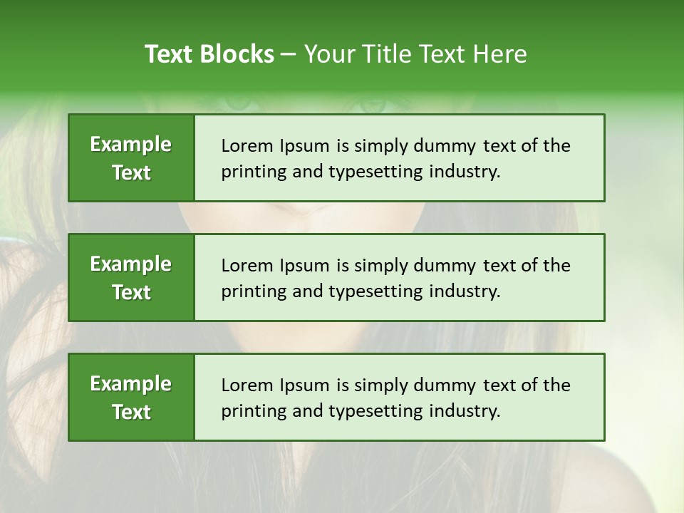 Eyes Woman Hair PowerPoint Template