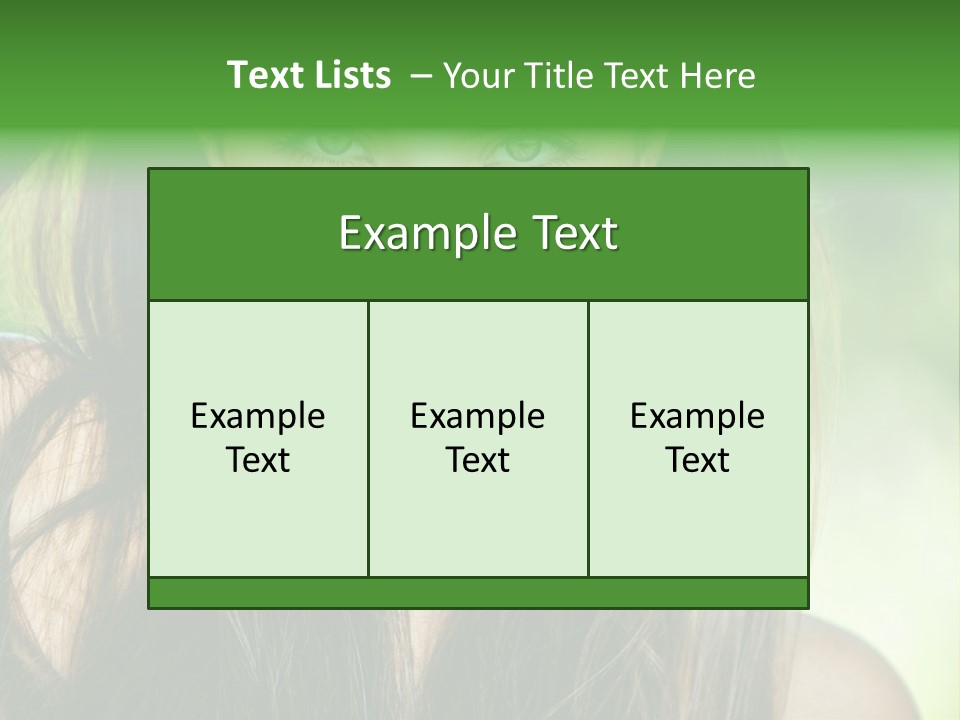 Eyes Woman Hair PowerPoint Template