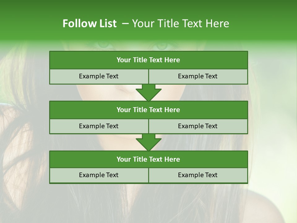Eyes Woman Hair PowerPoint Template