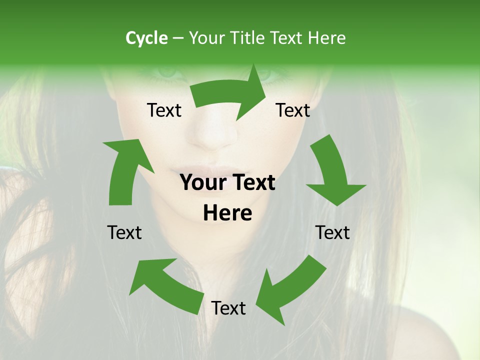 Eyes Woman Hair PowerPoint Template