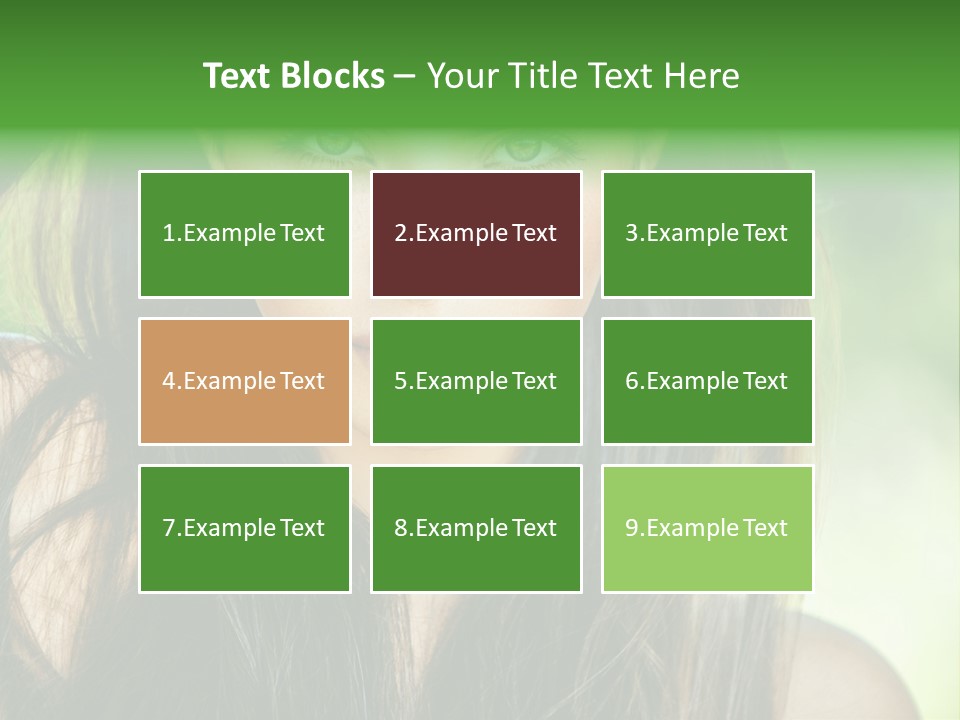 Eyes Woman Hair PowerPoint Template