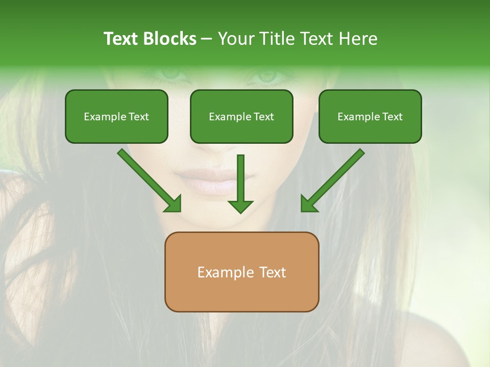 Eyes Woman Hair PowerPoint Template