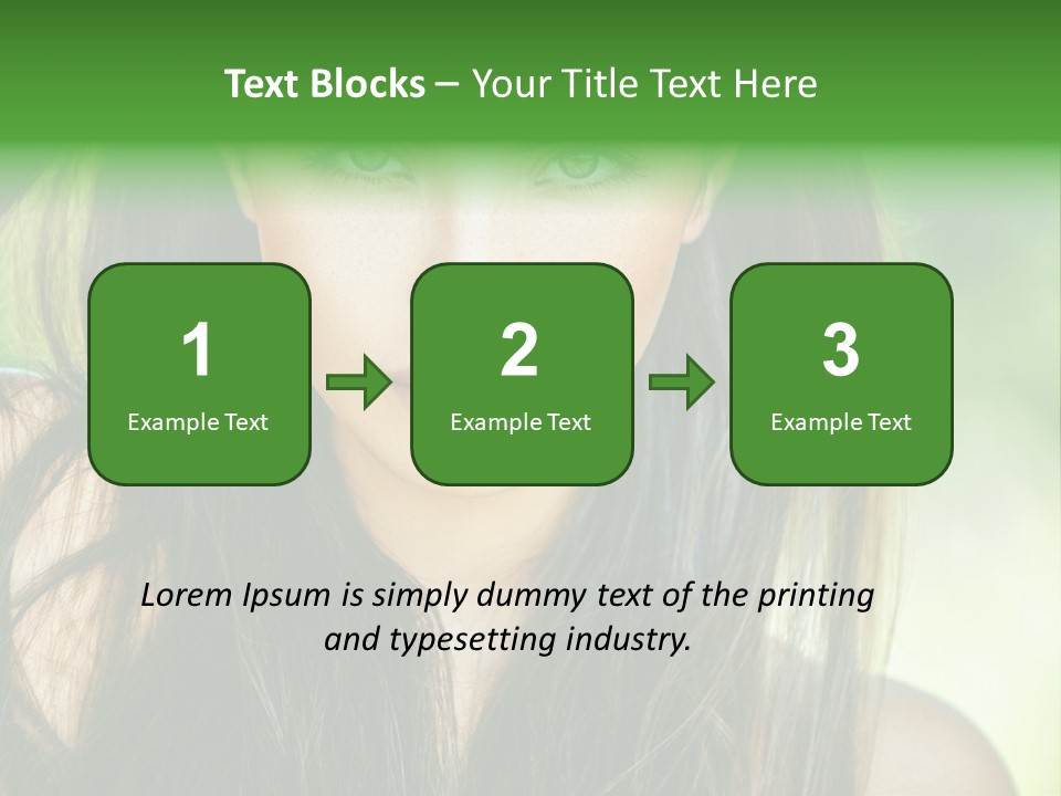 Eyes Woman Hair PowerPoint Template