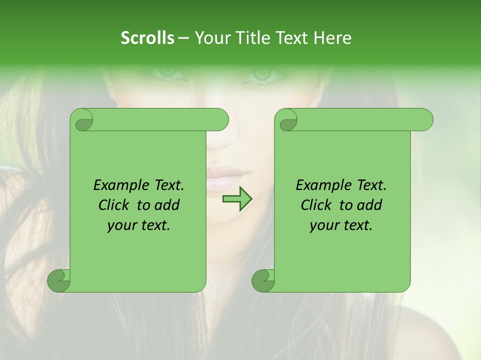 Eyes Woman Hair PowerPoint Template