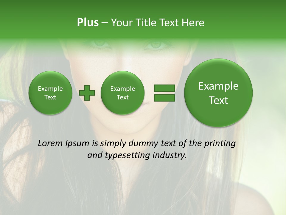 Eyes Woman Hair PowerPoint Template