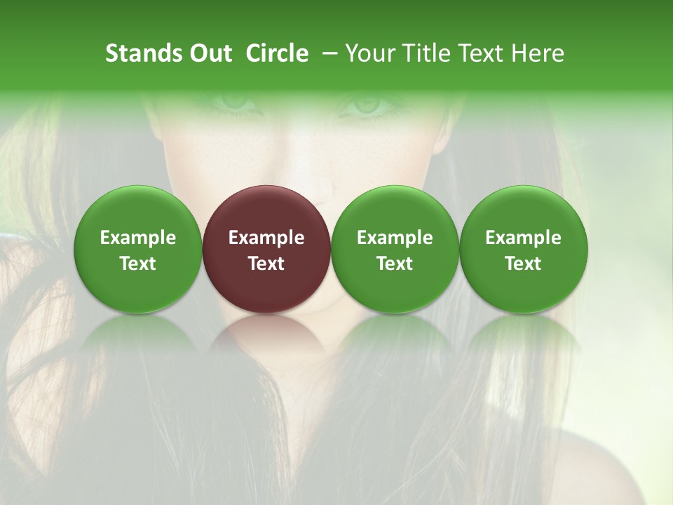 Eyes Woman Hair PowerPoint Template