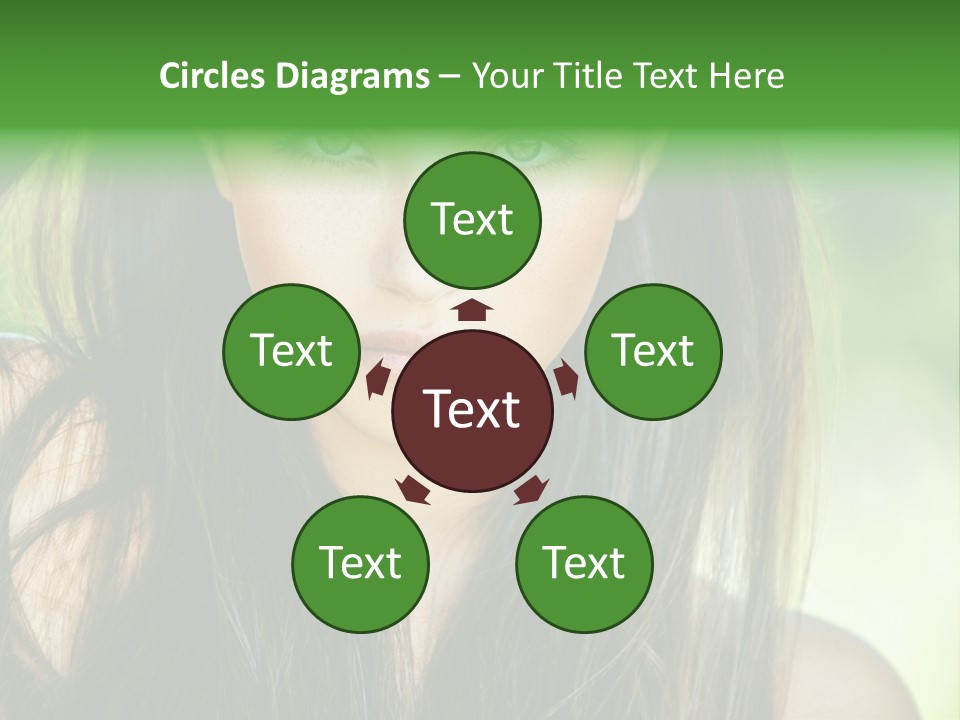 Eyes Woman Hair PowerPoint Template