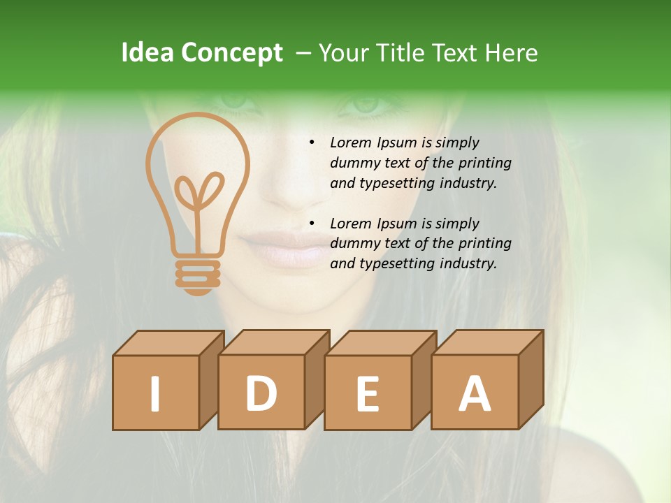 Eyes Woman Hair PowerPoint Template