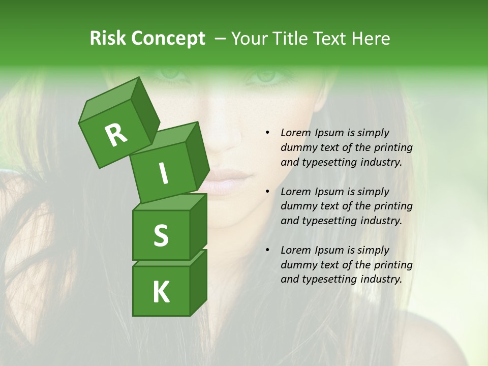 Eyes Woman Hair PowerPoint Template