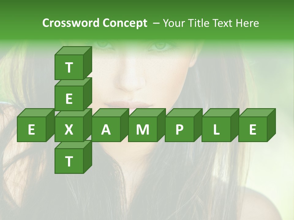 Eyes Woman Hair PowerPoint Template