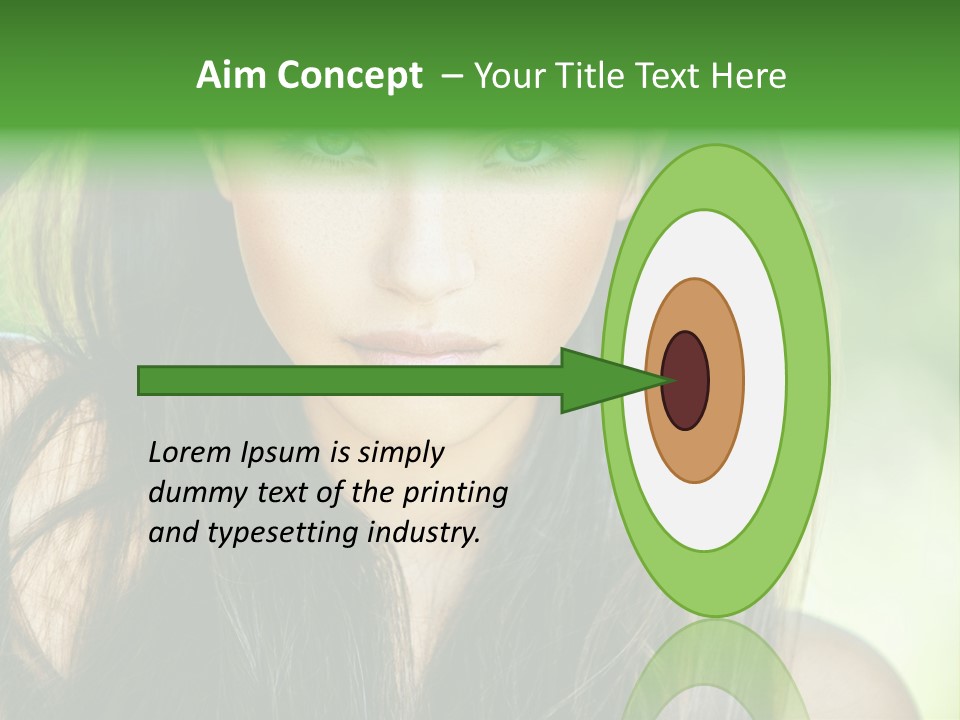 Eyes Woman Hair PowerPoint Template