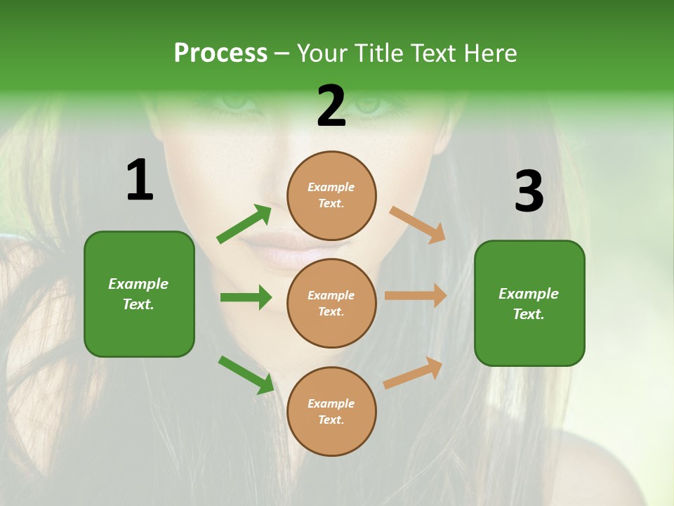 Eyes Woman Hair PowerPoint Template