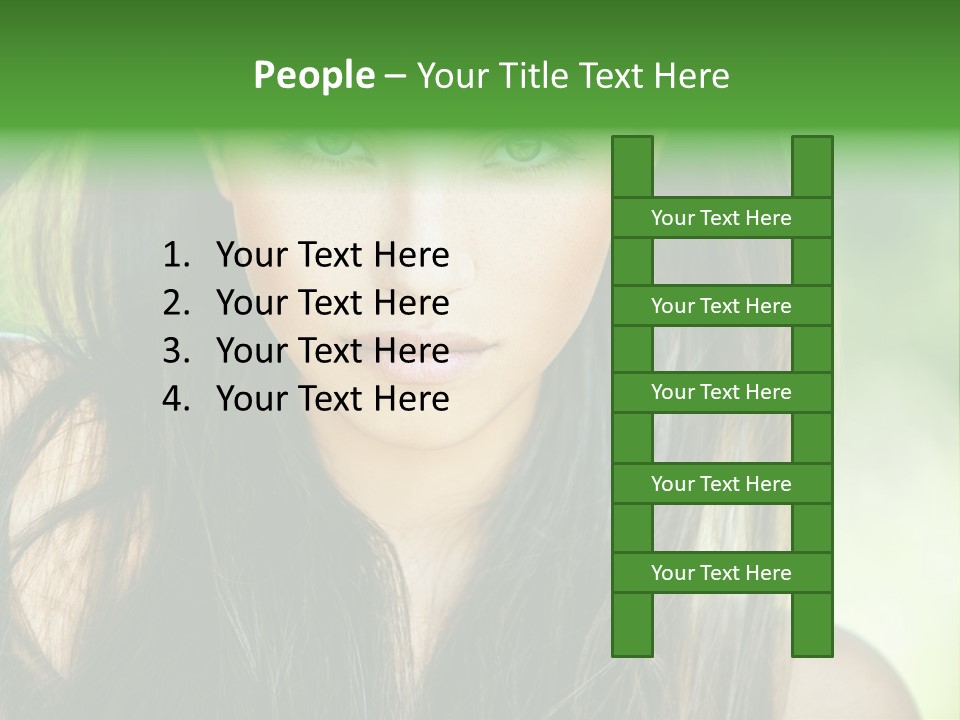 Eyes Woman Hair PowerPoint Template