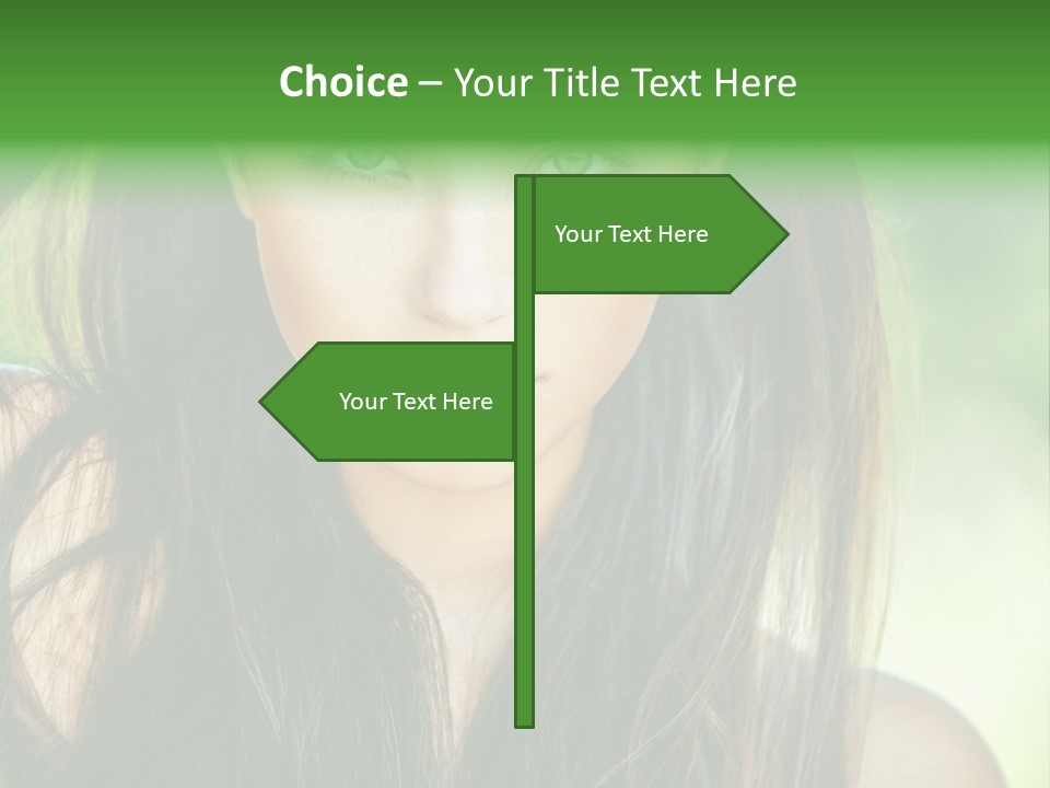 Eyes Woman Hair PowerPoint Template