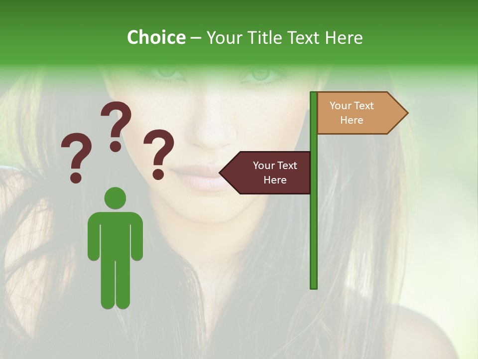 Eyes Woman Hair PowerPoint Template