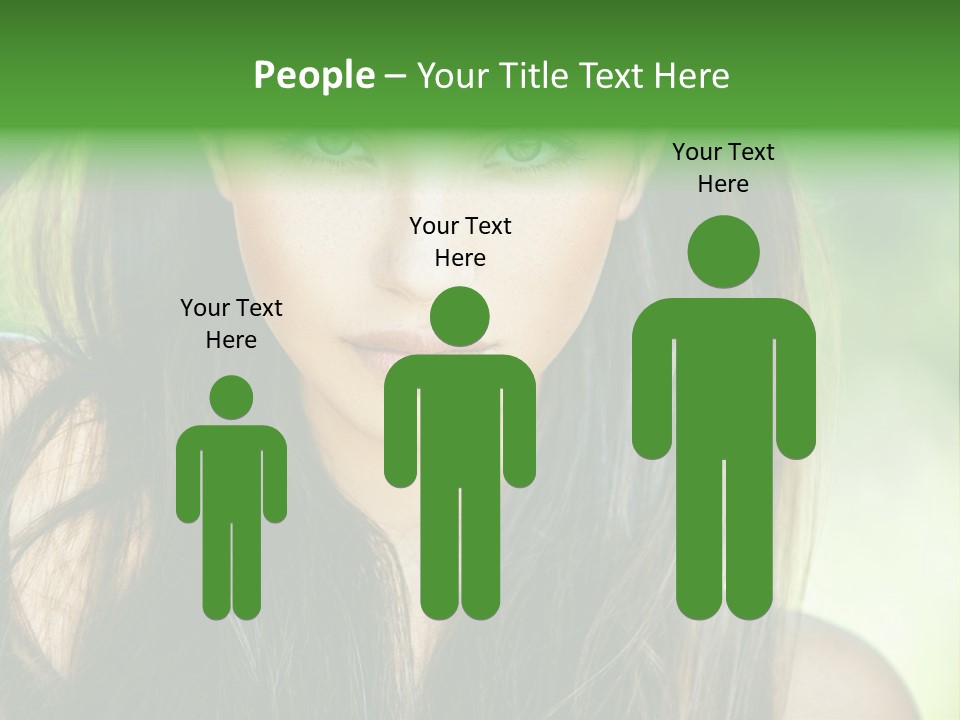 Eyes Woman Hair PowerPoint Template