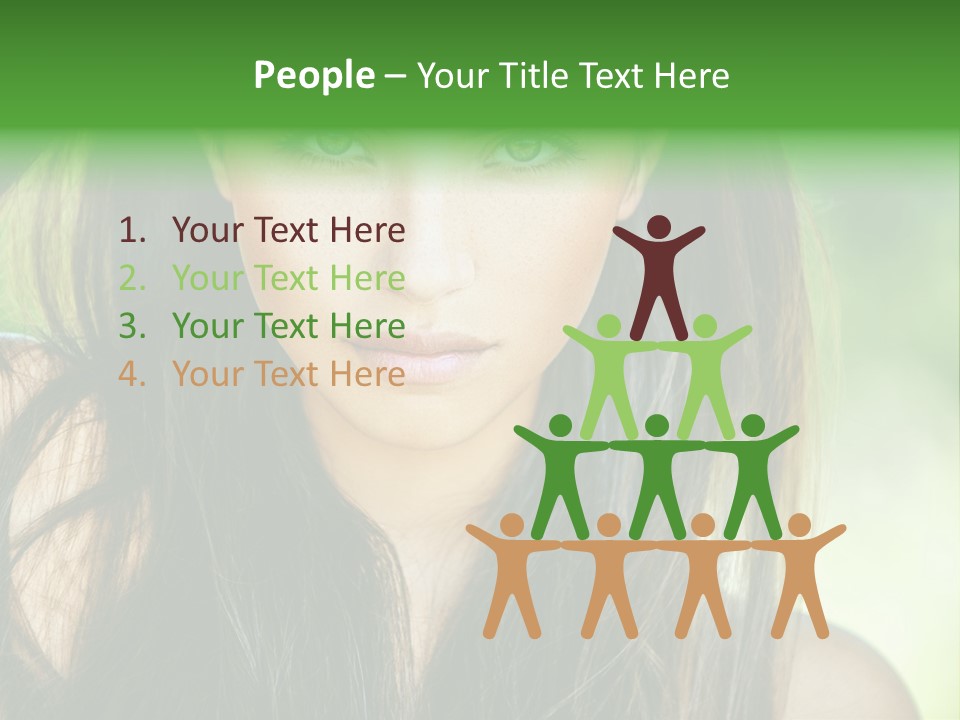 Eyes Woman Hair PowerPoint Template