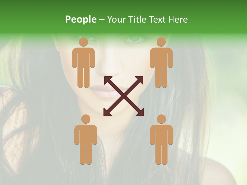 Eyes Woman Hair PowerPoint Template