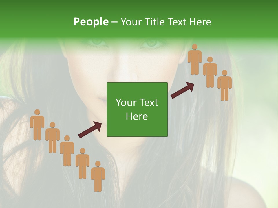 Eyes Woman Hair PowerPoint Template