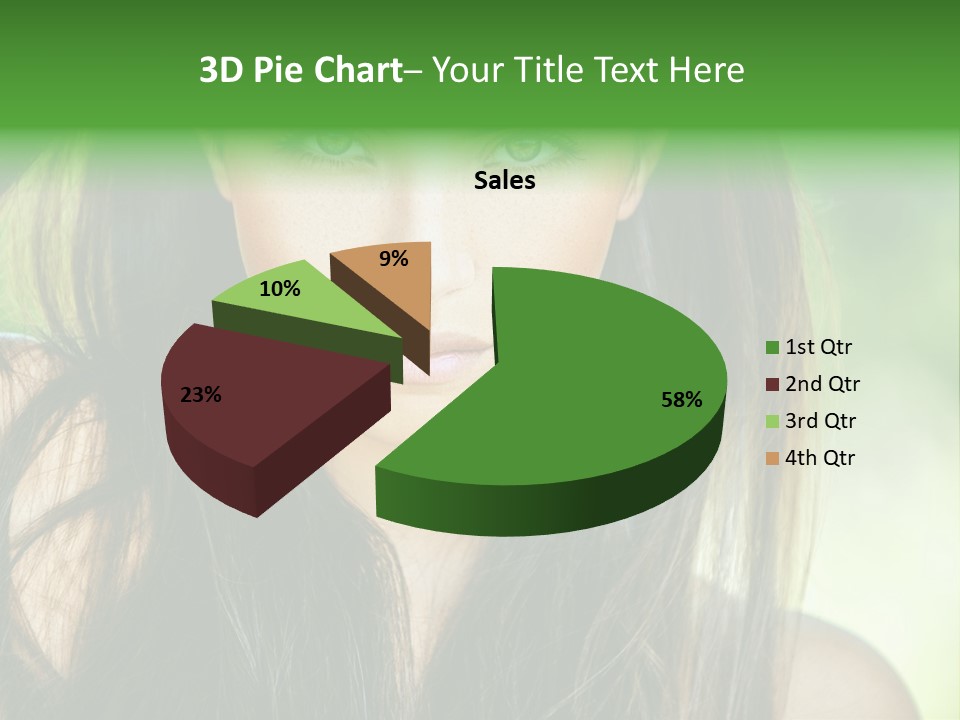 Eyes Woman Hair PowerPoint Template