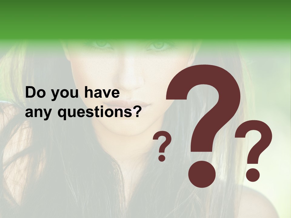 Eyes Woman Hair PowerPoint Template