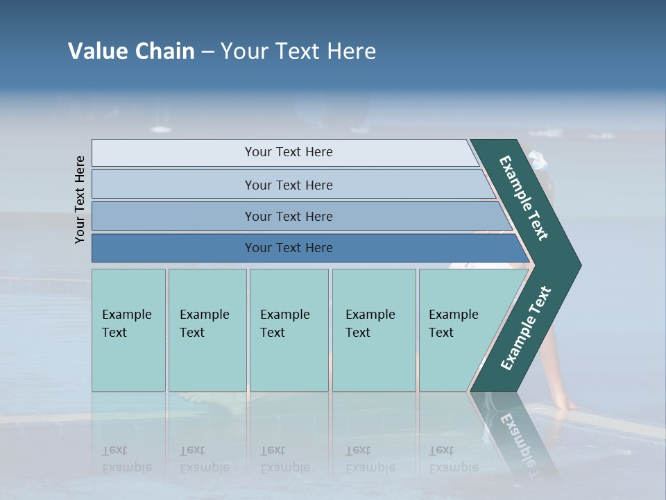 A Beautiful Woman In A White Bikini Sitting On The Edge Of A Swimming Pool PowerPoint Template