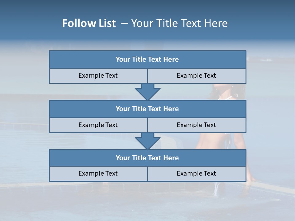 A Beautiful Woman In A White Bikini Sitting On The Edge Of A Swimming Pool PowerPoint Template