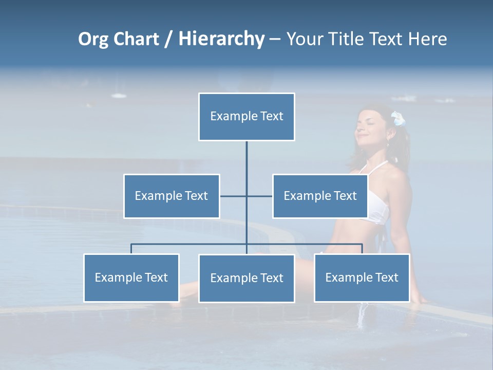 A Beautiful Woman In A White Bikini Sitting On The Edge Of A Swimming Pool PowerPoint Template