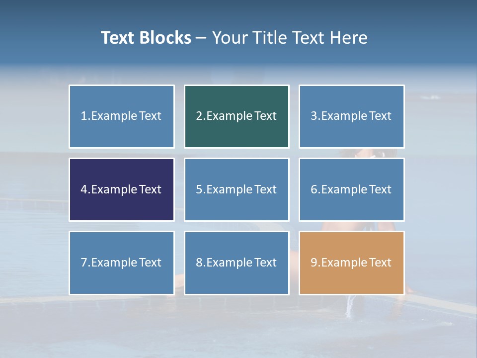 A Beautiful Woman In A White Bikini Sitting On The Edge Of A Swimming Pool PowerPoint Template