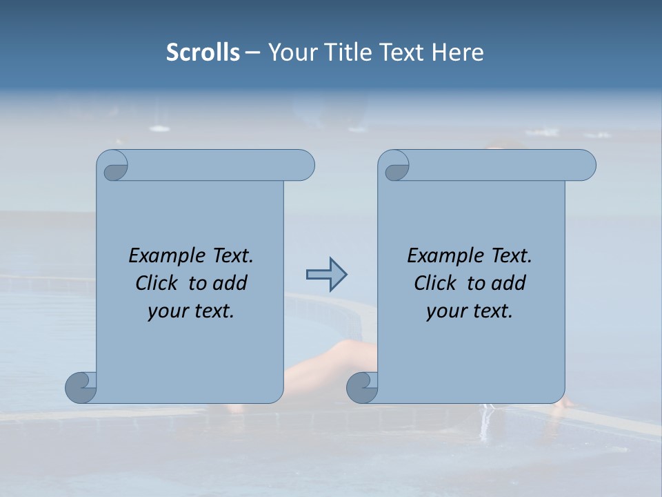 A Beautiful Woman In A White Bikini Sitting On The Edge Of A Swimming Pool PowerPoint Template