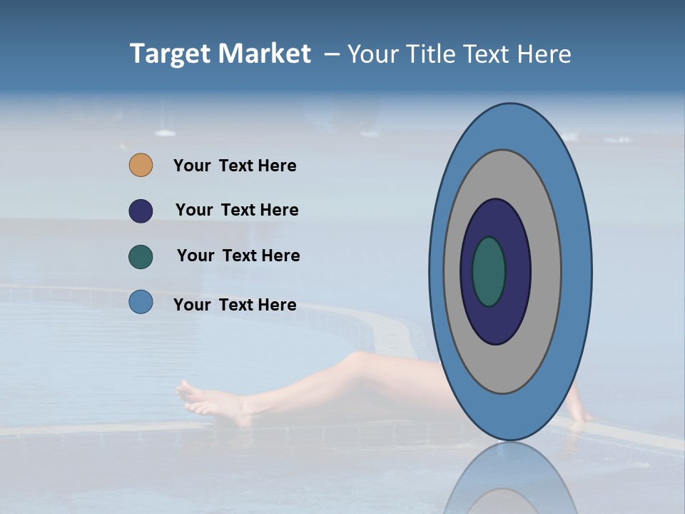 A Beautiful Woman In A White Bikini Sitting On The Edge Of A Swimming Pool PowerPoint Template