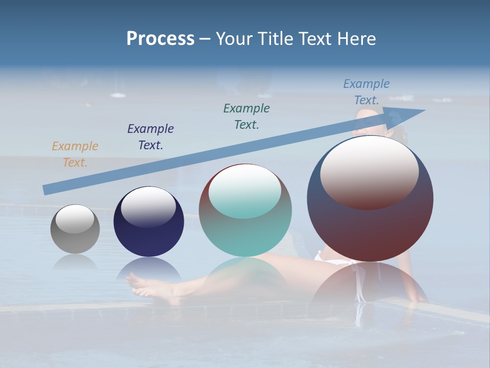 A Beautiful Woman In A White Bikini Sitting On The Edge Of A Swimming Pool PowerPoint Template