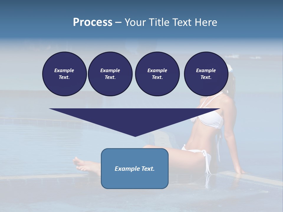 A Beautiful Woman In A White Bikini Sitting On The Edge Of A Swimming Pool PowerPoint Template