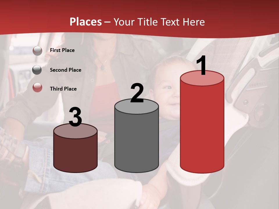 A Woman Sitting In A Car Seat With A Child PowerPoint Template