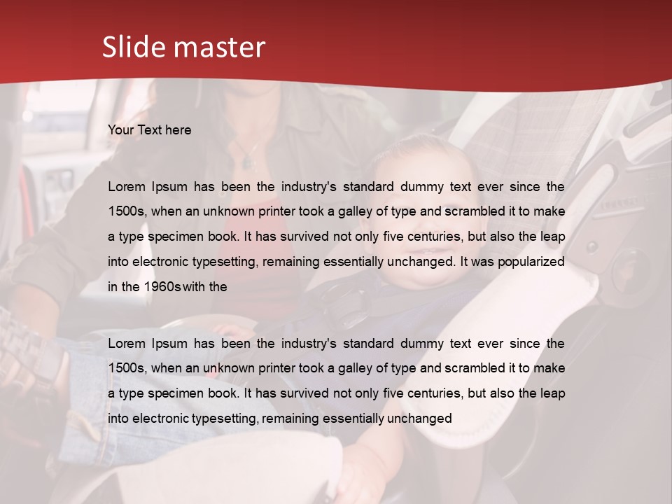 A Woman Sitting In A Car Seat With A Child PowerPoint Template