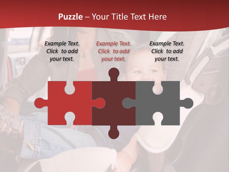 A Woman Sitting In A Car Seat With A Child PowerPoint Template