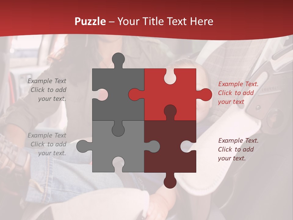 A Woman Sitting In A Car Seat With A Child PowerPoint Template