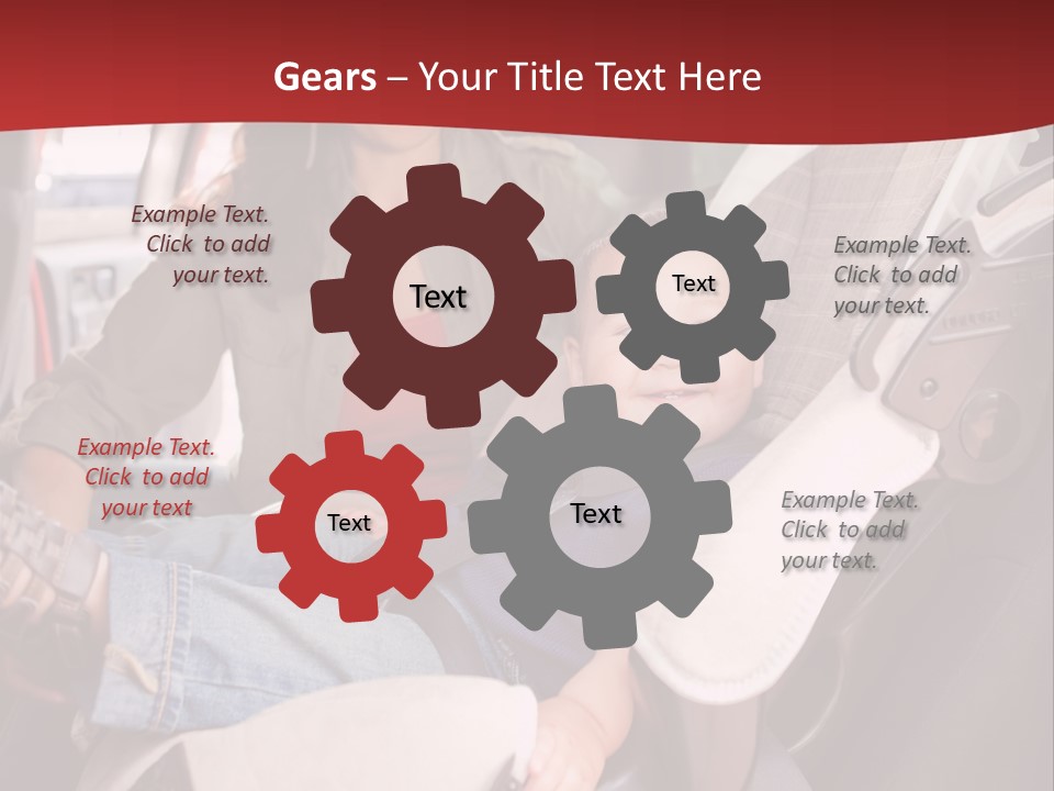 A Woman Sitting In A Car Seat With A Child PowerPoint Template