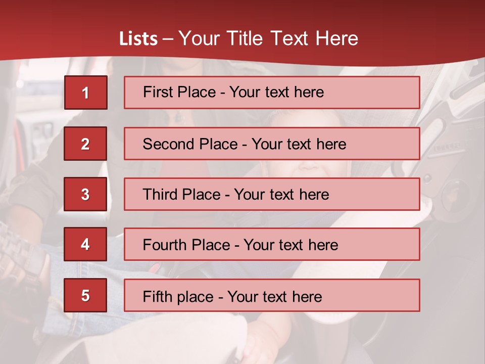 A Woman Sitting In A Car Seat With A Child PowerPoint Template