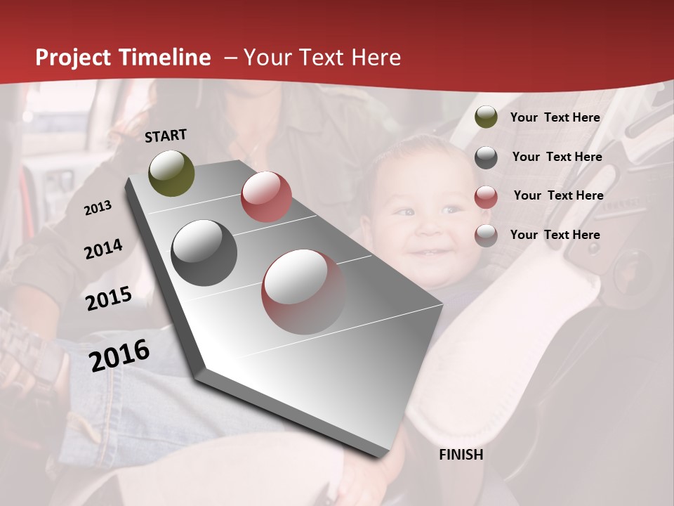 A Woman Sitting In A Car Seat With A Child PowerPoint Template