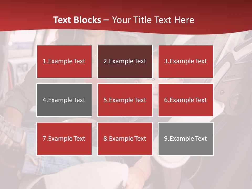 A Woman Sitting In A Car Seat With A Child PowerPoint Template