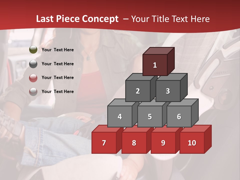 A Woman Sitting In A Car Seat With A Child PowerPoint Template